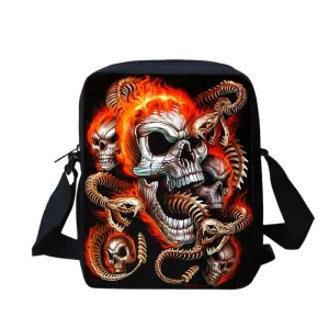Custom Unisex Skull Crossbody Bag Waterproof Sling Shoulder Bag Casual Small Nylon Messenger Bag
