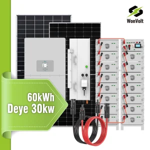 Deye 20kw 30kw 40kw 64kwh 75kwh Sistema de Energía Solar de Respaldo de Emergencia para Almacenamiento en Frío Bess