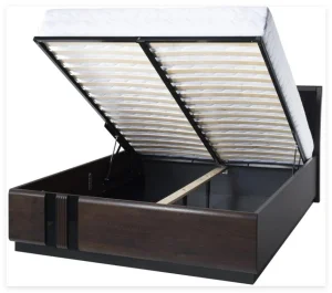 Customized Super King Queen Bedroom Furniture Frame Storage Ottoman Bedplatform Metal Bed Frame with Storage for Poland Hotel Home Apartment K/D Bed Frame