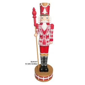Best Holiday Season Eye-Catching 180cm Height Red Resin Nutcracker Christmas Decoration Manufacturer
