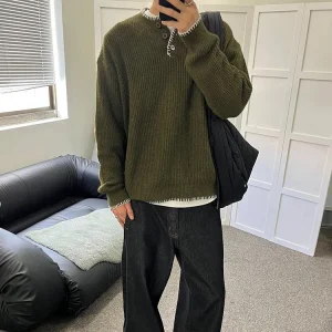Mens Knit Wool Blend Pullover