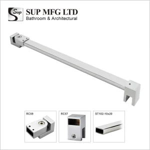 10X20mm Frameless Glass Door Fixing Bracket Hardware Brass Rectangular Support Bar