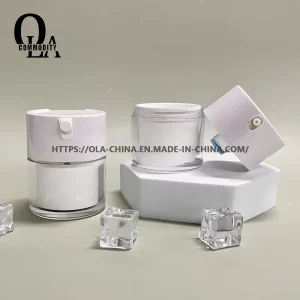 White Airless Pump Cosmetic Cream Jarlotion Vacuum Seal Jars