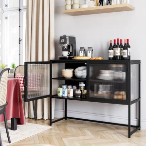 UCHANCE Black Buffet Sideboard Cabinet