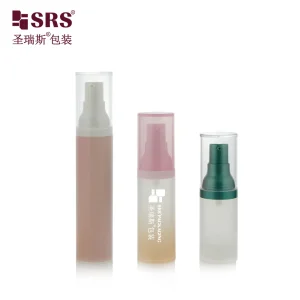 Recycled &nbsp;material PCR plastic cosmetic 15ml airless bottle empty vacuum pump packaging