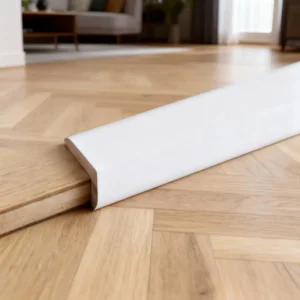 Solid Wood Threshold with Adjustable Leveling Feet for Uneven Subfloor Compensation