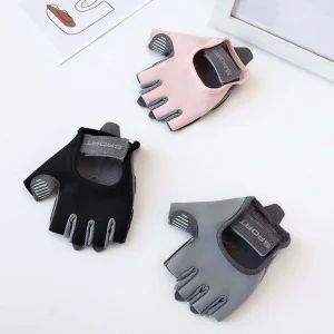 Customized Logo Women's High Quality Half-Finger Sports Gloves Non-Slip Cycling and Weightlifting Gym Gloves Adjustable Cycling Weightlifting Gloves for Fitness