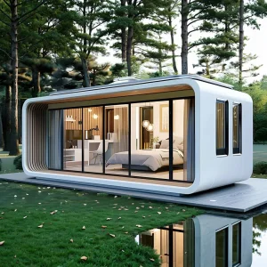 Casa de Contêiner Apple Cabana Prefabricada Pequena Casa fora da Rede Casa Apple Isolada à Prova d'Água para Acampamentos Autossuficientes no Deserto