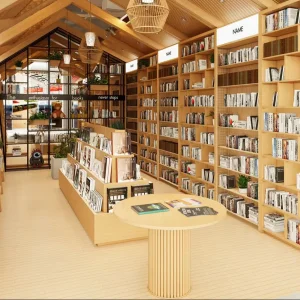 Modern LED Eco-Friendly Library Book Shelf - Durable Bookstore Stationery Display Stand