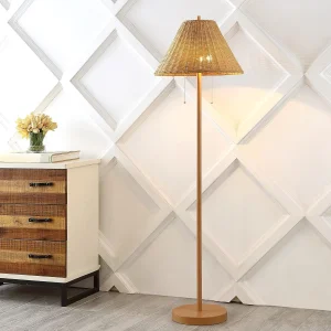 Coastal Bohemian Mid-Century Modern Floor Lamp