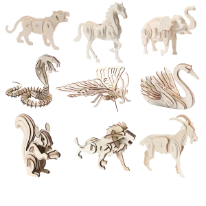 3D Wooden Animal Puzzle DIY