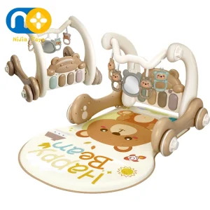 Nijia Alta Qualidade 2 em 1 Brinquedos Educativos Precoce Infantis Piano Rack &amp; Andador Centro de Atividades Tapete de Brincar Ginásio para Bebês Brinquedos para Bebês Pedal de Carrinho Fiddle Andador de Aprendizagem