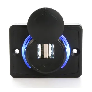 Square Panel 3.1A Dual USB Car Socket Charger Switch Type C for Bus