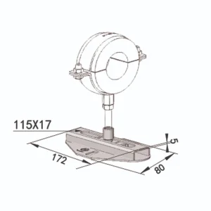 Electrogalvanized Pipe Sliding Support for Thermal Pipe Installation with Large Displacements