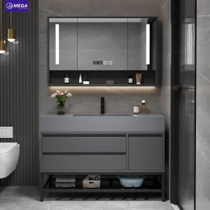 Europe Style Modern Bathroom Vanity Cabinets Factory Wholesale Cheap Wooden Cabinets With 2 Drawers And Storage Space