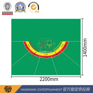100% Polyester Baccarat Layout 5 Person Tablecloth Semicircle Green