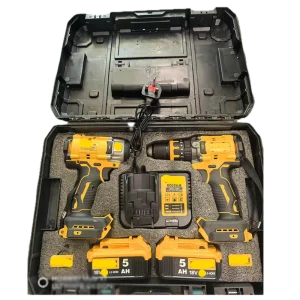 High Quality 21V Plastic Electric Drill Wrench Set Power Tool Kit OEM Hard Case Customized Dewal Tools Combo Kit 1 Year Warranty