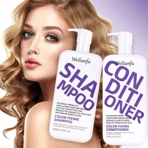 Color Locking Hair Shampoo and Conditioner Set Professional Hair Care for Long-Lasting Color Stability and Styling