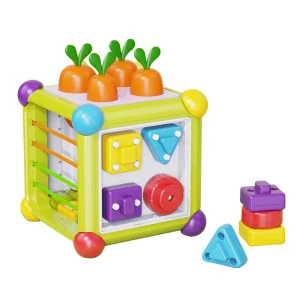 Atividade por Atacado Brinquedo Cubo Seis Lados com Chocalhos para Desenvolvimento Sensorial Brinquedo para Bebê