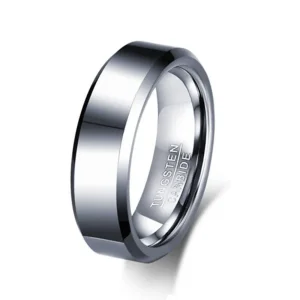 خاتم زفاف فضي خاتم خطوبة للرجال خاتم تنجستن للرجال - 6/8mm خاتم موضة كلاسيكية