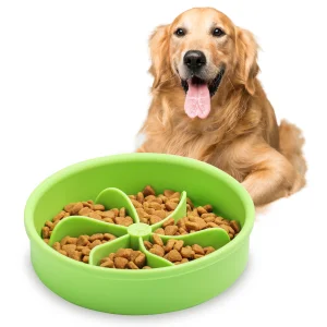 2025 Year Food Grade Silicone Waterproof Pet Slow Feeder Bowl 2-in-1 Design for Travel Ready Use Water Food Slow Eating Plate