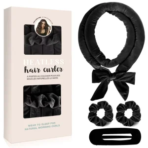 4pcs/box Heatless Hair Curlers Soft Velvet Hairband Scrunchies Curling Iron Set Wave Hair Styling Tool Flexible Home Use Clips