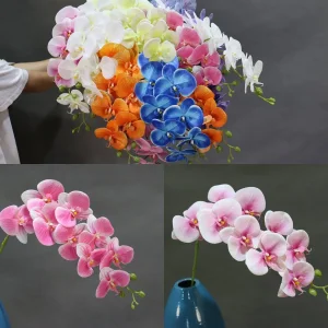 Hiqh-End White Phalaenopsis Cloth Phalaenopsis Decoration Wedding Simulation Silk Flower Arrangement Foreign Trade Arti