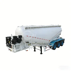 3 Axles 45 Cbm Bottom Steel Aluminum V Shape Dry Bulk Cement Powder Tanker Semi Trailer