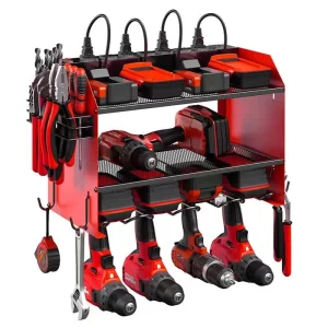 Heavy Duty Power Tool Organizer Drill Holder Wall Mount Overhead Garage Storage Rack Power Tool Organizer
