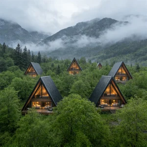 Prefab Smart House Triangular Wood-like Chalet House