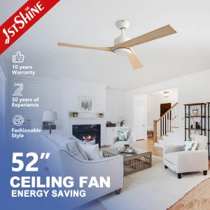 1stshine Ceiling Fan 52 Inches Wooden Blades Energy Saving Adjustable 6 Speeds Soft Wind Smart Ceiling Fan with Remote