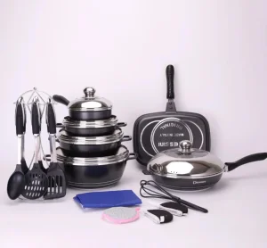 Hot Selling Die Cast Aluminum Non Stick Dessini 23PCS Cookware Sets with Covers