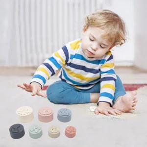 Brinquedo de silicone para bebês inspirado na Montessori
