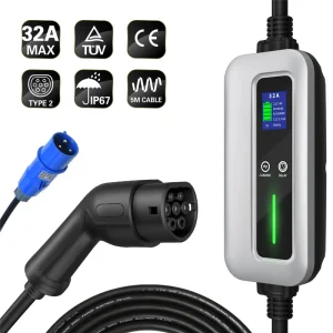 China Type 2 Mobile EV Car Charger  32A 7.2KW Home Charger CEE Plug Suppliers, Factory