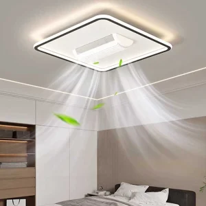 Modern Designer Luxury Decorate Room or Hotel Ceiling Fan Light Recessed Smart LED Ceiling Fan Lamp With Remote Control