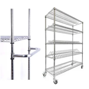 Customized Mobile Wire Shelving Tilted Anti-Roll Warehouse Storage With Wheels for Warehouse