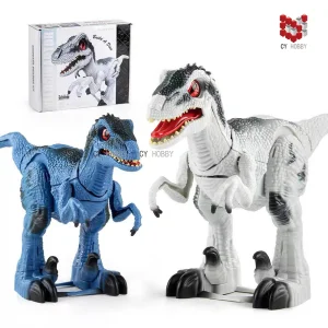 Juguete educativo eléctrico de dinosaurio Raptor ensamblado por uno mismo, juguetes de rompecabezas DIY, juguetes para niños, regalo para niños, juguete eléctrico RC de dinosaurio, regalo de juguete