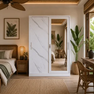 Customized Pictures Printing Cupboard Modern Bedroom Iron Wardrobe Metal Closet Cabinet Sliding Door Steel Wardrobe Lemari Besi