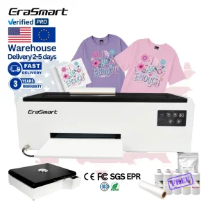 Erasmart Mini Desktop Digital A3 A4 White Ink Heat Transfer Dtf Pet Film Printer Direct to Film Printer T Shirt Printing Machine