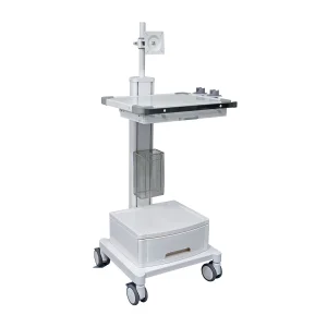 2 Layer Socket Medical Trolley Metal Dental Tool Storage Salon Mobile Stand White Cart