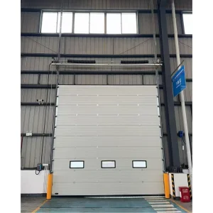 Exterior Industrial Lift Vertical Rolling Shutter Auto Gate Stainless Steel Sandwich Panel Auto Control Overhead Sectional Garage Sliding Door