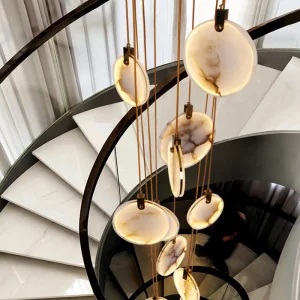 Modern Villa Stair Chandelier Pendant Light for Villa Luxury Long Minimalist Linear Chandeliers &amp; Pendant Lights