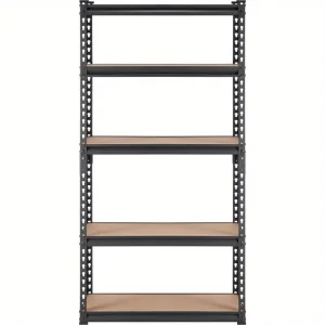 5-layer Metal Gourd-hole Shelf Steel Storage Unit, with Adjustable Function and Anti-corrosion Function for Garages garage shelving