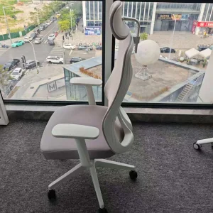 Modern Ergonomic Executive Office Computer Desk Chair Fabric Adjustable Headrest Adjustable Armrest 3 Gas Lift School Hospital