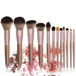 Conjunto de Pincéis de Maquiagem Personalizados de Alta Qualidade Veganos e Cruelty Free Profissionais Pincel Maquiagem 12PCS Atacado de Pincéis de Maquiagem