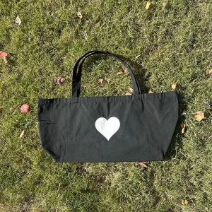 Fashion Trendy Letter Cotton Tote Bag-High Quality Reusable Black Shopping Bag Custom Logo Customizable Design