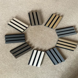 Bubos Slat Wooden Panel Soundproof Acoustic Pet Felt Building Material Ceiling Panel