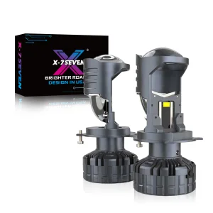 X-7SEVEN Premium 180W 40000LM H4 LED Mini Lens Projector Dual Beam High Low Beam Automotive Lighting System No Flicker