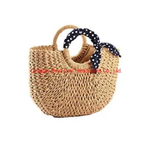Bolsa de Palha Artesanal Hobo Mini Tote Natural Vintage