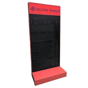 Modern Design Metal Pegboard Rack with Hooks European Style Floor Standing Tools Display Stand for Retail & Showroom